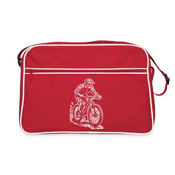 Clear mountain bike motif for every day - Retro Bag - red/white - Front