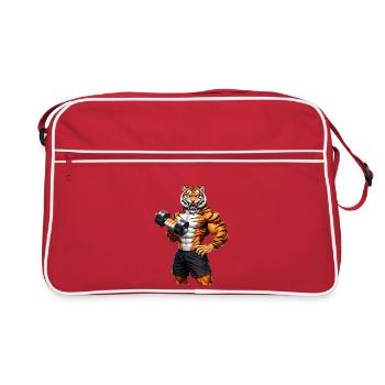 Muscle Tiger Gym Motivation Power Animal - Retro Bag - red/white - Front