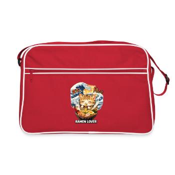 Kawaii Cat Ramen Noodles Anime Cat - Retro Bag - red/white - Front