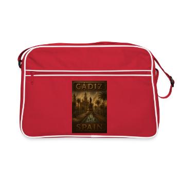 Cádiz Spain – Steampunk Bronze Travel Poster - Retro Bag - red/white - Front