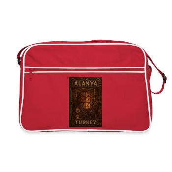 Alanya Turkey – Steampunk Red Tower Travel Poster - Retro Bag - red/white - Front