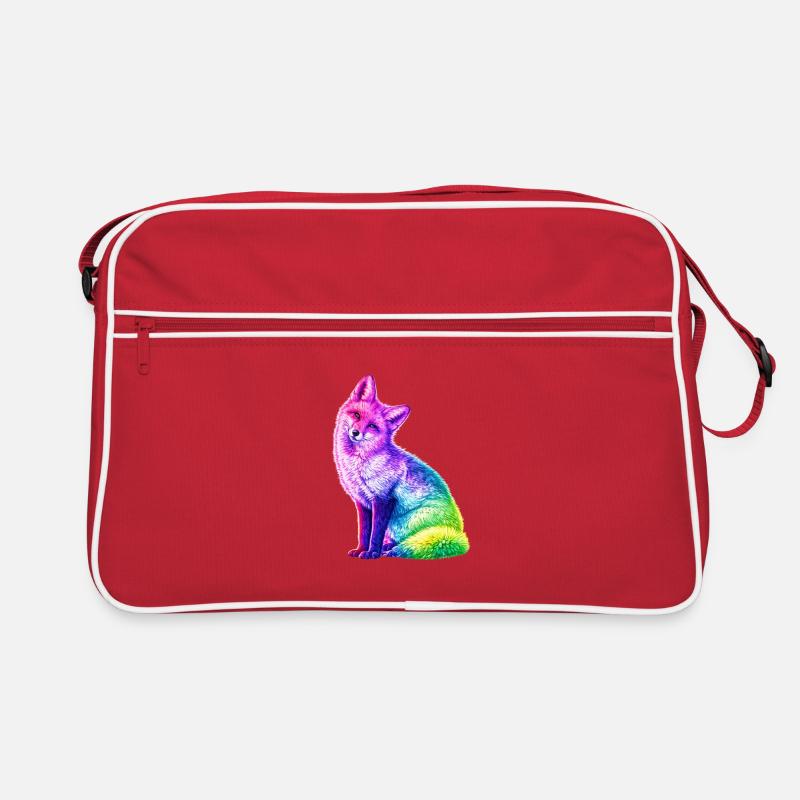 Regenbogenfuchs Farbkunst Retro Tasche