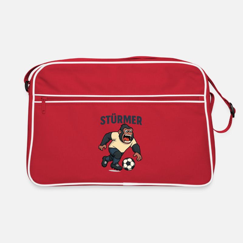 Tempête de football Singe Attaquant - Sac Retro - rouge/blanc