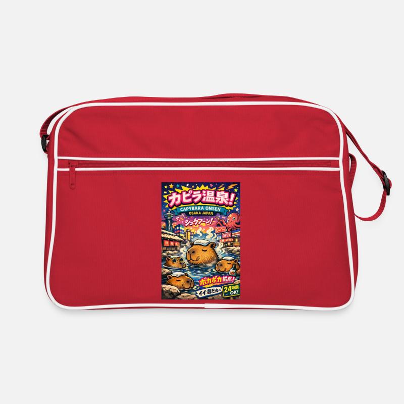 Capybara Onsen Osaka – Bunte Hot Pools Retro Tasche