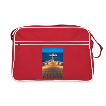 Quai à la plage de la mer Baltique - Sac Retro - rouge/blanc - Devant
