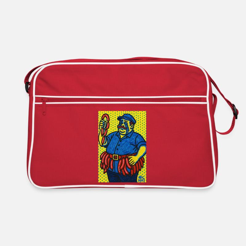 Wurstmann im Pop-Art Stil Retro Tasche