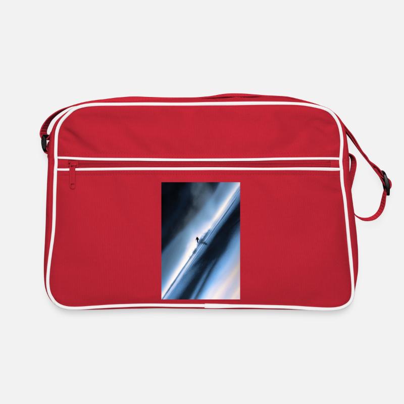 Blauer Diagonal-Schneereiter Retro Tasche