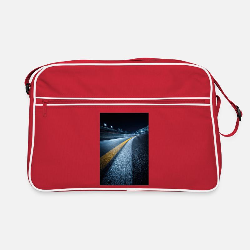 Mitternachts-Streckenhorizont Retro Tasche