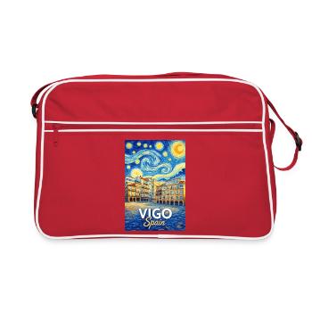 Vigo, Espagne - Sac Retro - rouge/blanc - Devant