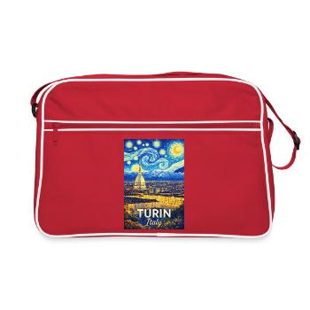 Turin, Italie. - Sac Retro - rouge/blanc - Devant