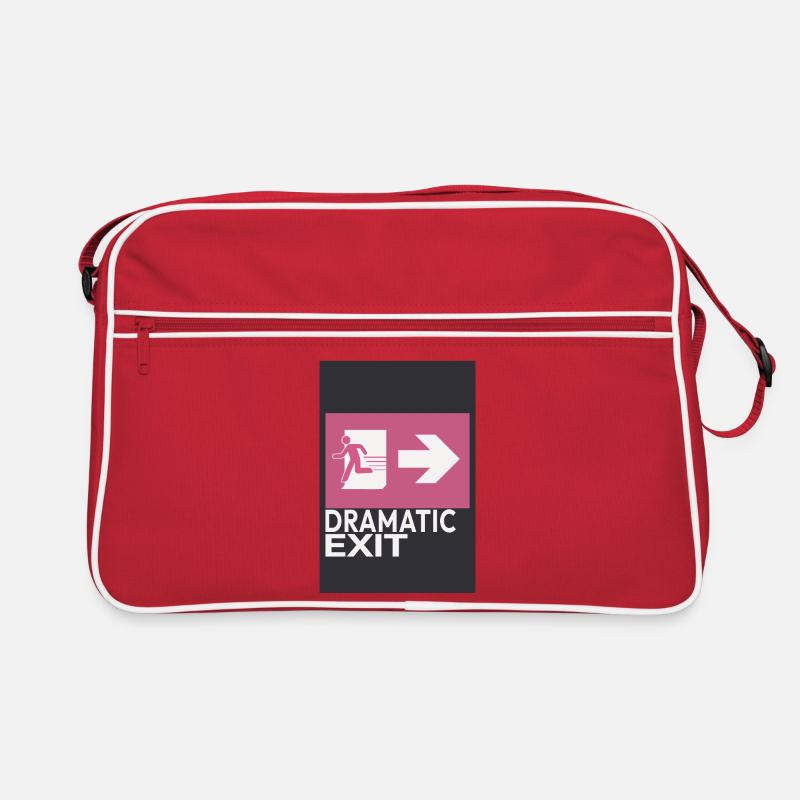 Dramatic Exit Minimal Poster Humor Graphic Retro Bag