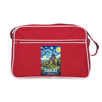 Sakai, Japon - Sac Retro - rouge/blanc - Devant
