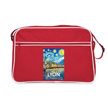 Lyon, France - Sac Retro - rouge/blanc - Devant