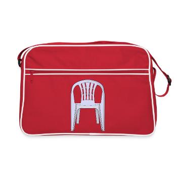 Plastik-Monobloc-Stuhl - Retro Tasche - Rot/Weiß - Vorne