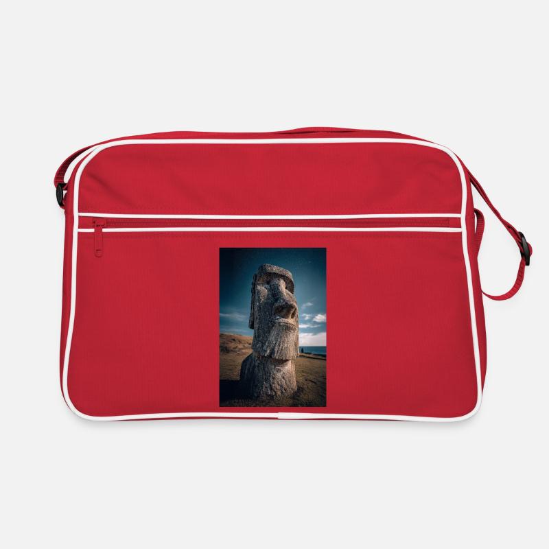Cosmic Moai Under Starry Night Retro Bag