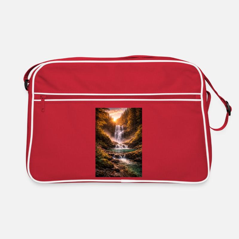Cascade sous le soleil du soir Sac Retro