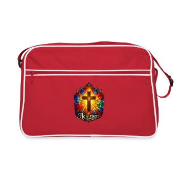 He is risen - Retro Tasche - Rot/Weiß - Vorne