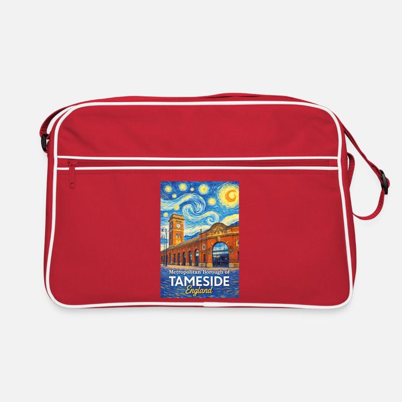Tameside England Cloud swirl and brick Retro Bag