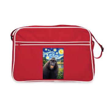 Nuit étoilée de Macaque - Sac Retro - rouge/blanc - Devant