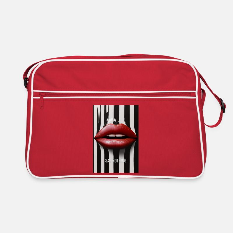 Say Nothing Lippen Statement Design Retro Tasche