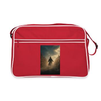 Witch in Foggy Cornfield at Dusk - Retro Bag - red/white - Front