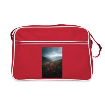 Crête de pavot rouge dans la brume - Sac Retro - rouge/blanc - Devant