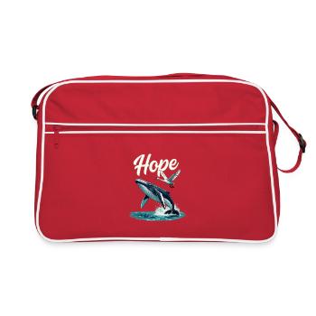 Hope: Whale and Swan Leap, Hope - Retro Bag - red/white - Front