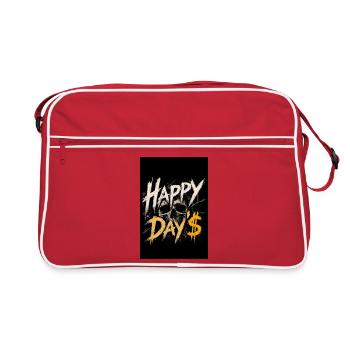 Design Grunge Skull Happy Day$ - Sac Retro - rouge/blanc - Devant