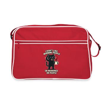 I have to give a shit to cat lovers sarcastically - Retro Bag - red/white - Front