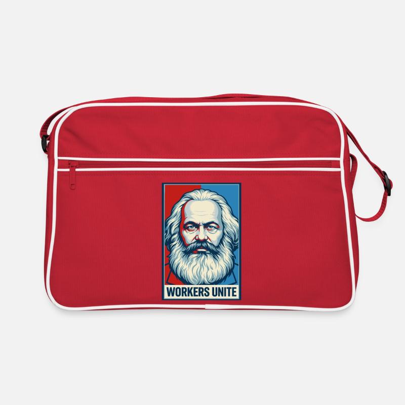 Marx Portrait: Workers Unite Poster Retro Bag