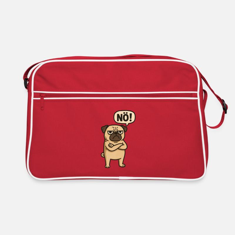 Pug Dog Nope Statement Retro Bag