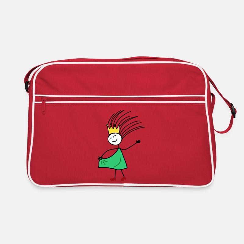 Crowned Joy: Minimal Princess Sketch Retro Bag