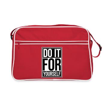 Citation inspirante sur l’amour de soi « Faites-le pour vous-même » - Sac Retro - rouge/blanc - Devant