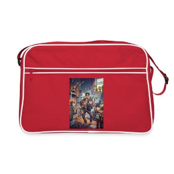 Chaos de cuisine : Femme au foir frénétique - Sac Retro - rouge/blanc - Devant