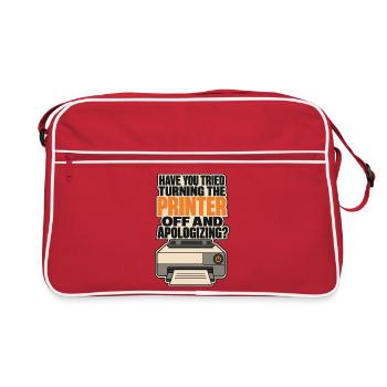 Funny IT Guy Printer Joke, Turn It Off And Apologi - Retro Bag - red/white - Front