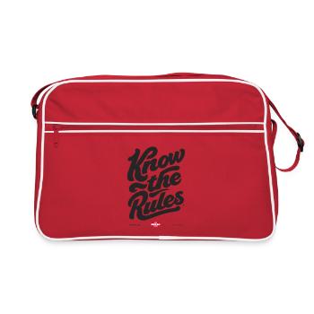 Know the Rules - Retro Tasche - Rot/Weiß - Vorne