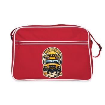 MORNING ROUTE CREW - Retro Bag - red/white - Front