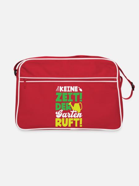 Der Garten Ruft Gartenarbeit - Retro Tasche - Rot/Weiß