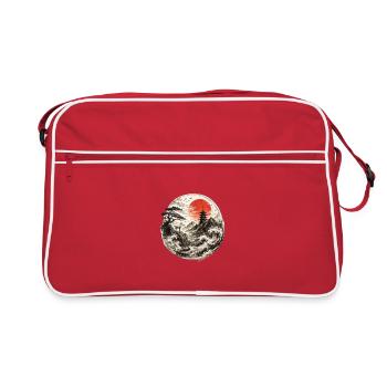 Paysage zen du cercle solaire - Sac Retro - rouge/blanc - Devant