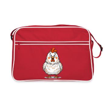 Poulet drôle de Confus Poulet Drôle de Poulet - Sac Retro - rouge/blanc - Devant
