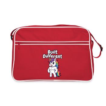 A construit un autre muscle de licorne - Sac Retro - rouge/blanc - Devant