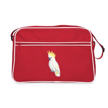 Cacatoès blanc Peigne jaune - Sac Retro - rouge/blanc - Devant