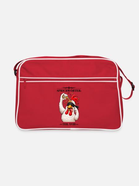 Sprichwort Sich einen hinter die Binde giessen - Retro Tasche - Rot/Weiß