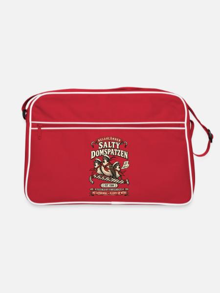 Helgoländer Salty Domspatzen – Est. 1399 - Retro Tasche - Rot/Weiß