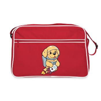 Astro Puppy - Retro Tasche - Rot/Weiß - Vorne