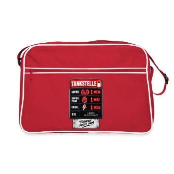 Tanken Macht Arm Spritpreise Tankstelle - Retro Tasche - Rot/Weiß - Vorne