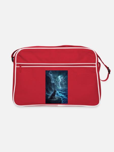 Sturmwolf-Aussichtspunkt - Retro Tasche - Rot/Weiß
