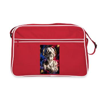 Cherubische Graffiti-Statue - Retro Tasche - Rot/Weiß - Vorne
