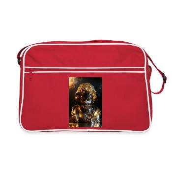 Goldene Shush-Cherub-Büste - Retro Tasche - Rot/Weiß - Vorne