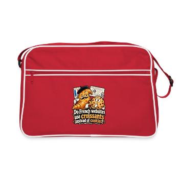 Croissants statt Cookies im Webdesign - Retro Tasche - Rot/Weiß - Vorne